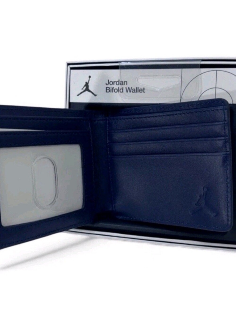 NWT Jordan Blue Men’s Bifold Wallet with Silver Jumpman Logo - Picture 3 of 4